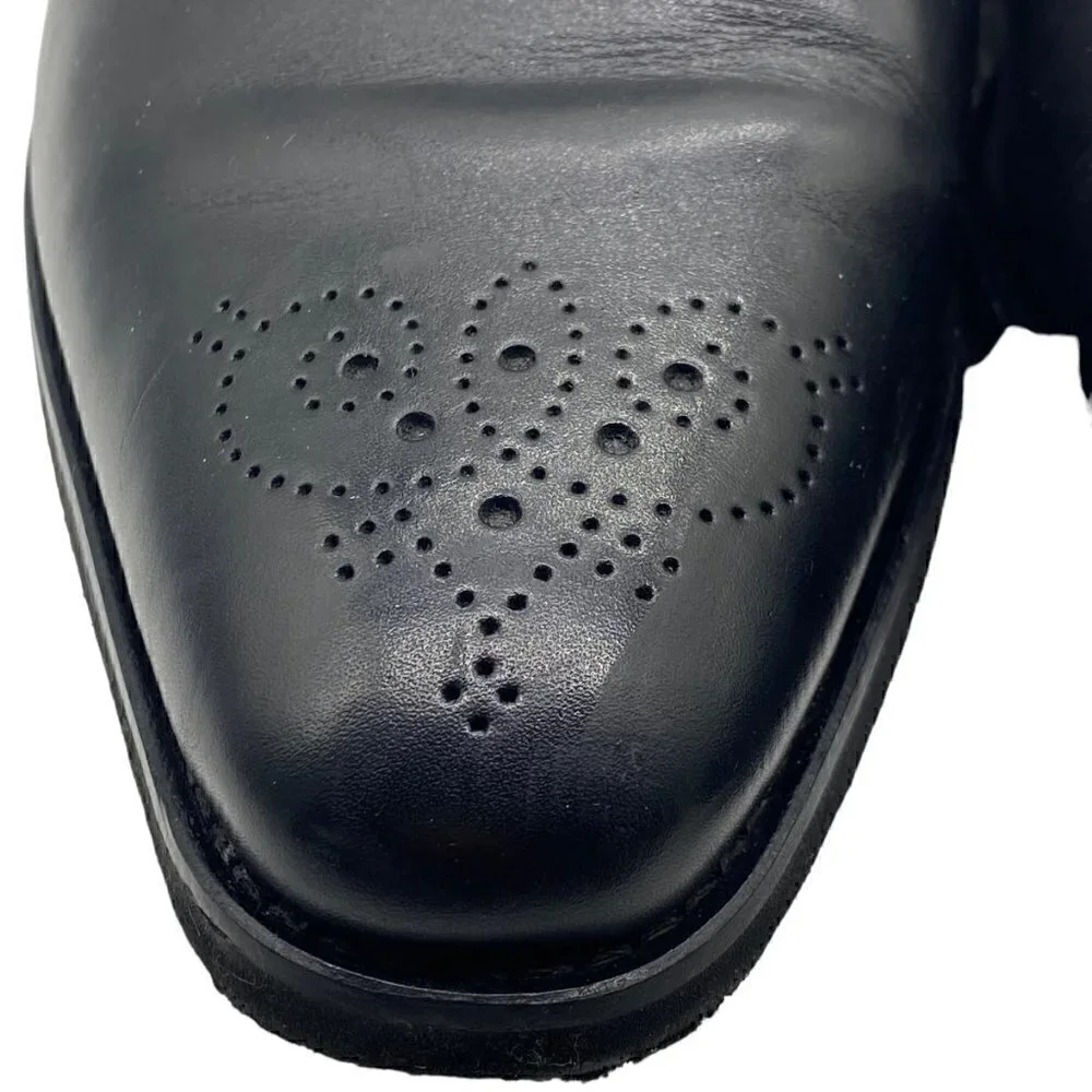Dapper Mens Oxfords Dress Shoes Laser Cut Design Lace Up Black Leather Size 12?